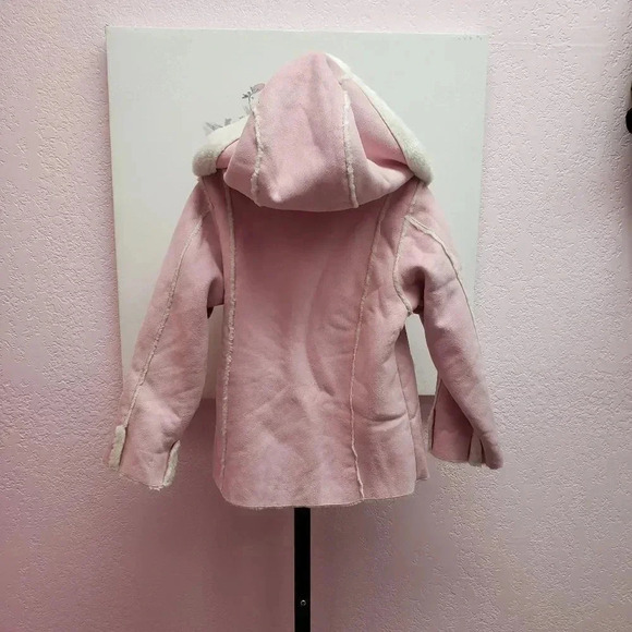 OshKosh Pink Fur Lined Embroidered Coat - Picture 2 of 5